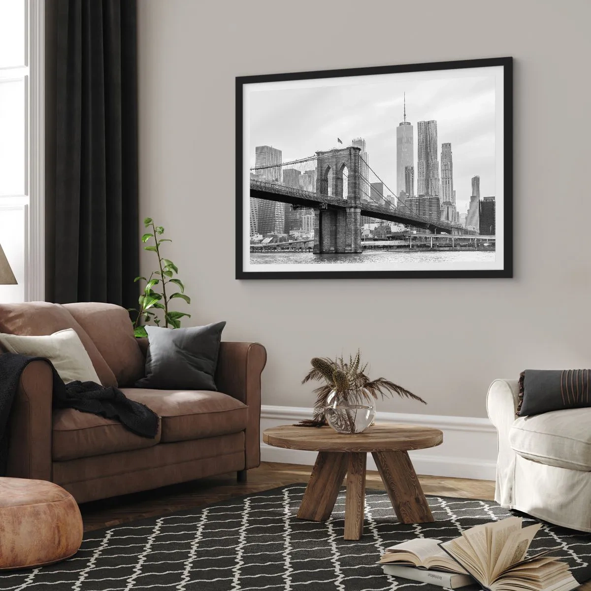 Plakat i sort ramme - New York stemning - 50x40 cm