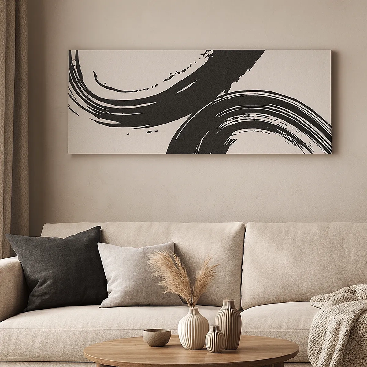 Lærredstryk - Billede på lærred - Fejende og cirkulær - 30x30 cm