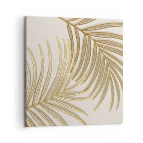 Lærredstryk - Billede på lærred - Gylden palme! - 50x50 cm