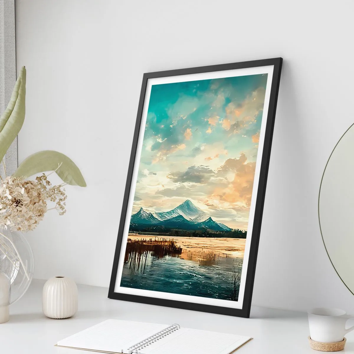 Plakat i sort ramme - Under himlens beskyttelse - 40x50 cm