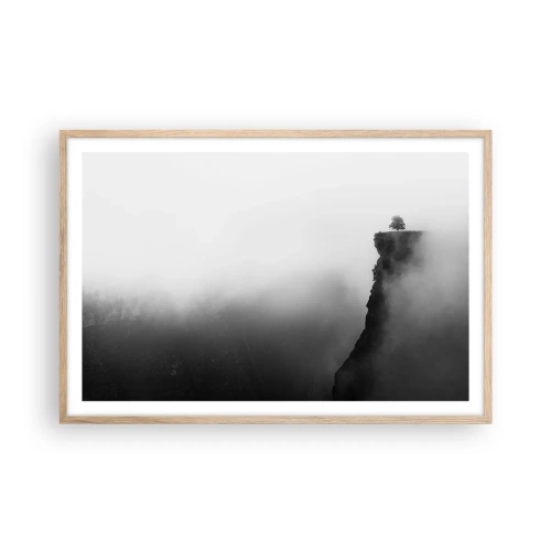 Plakat i ramme af lyst egetræ - På kanten af verden - 91x61 cm