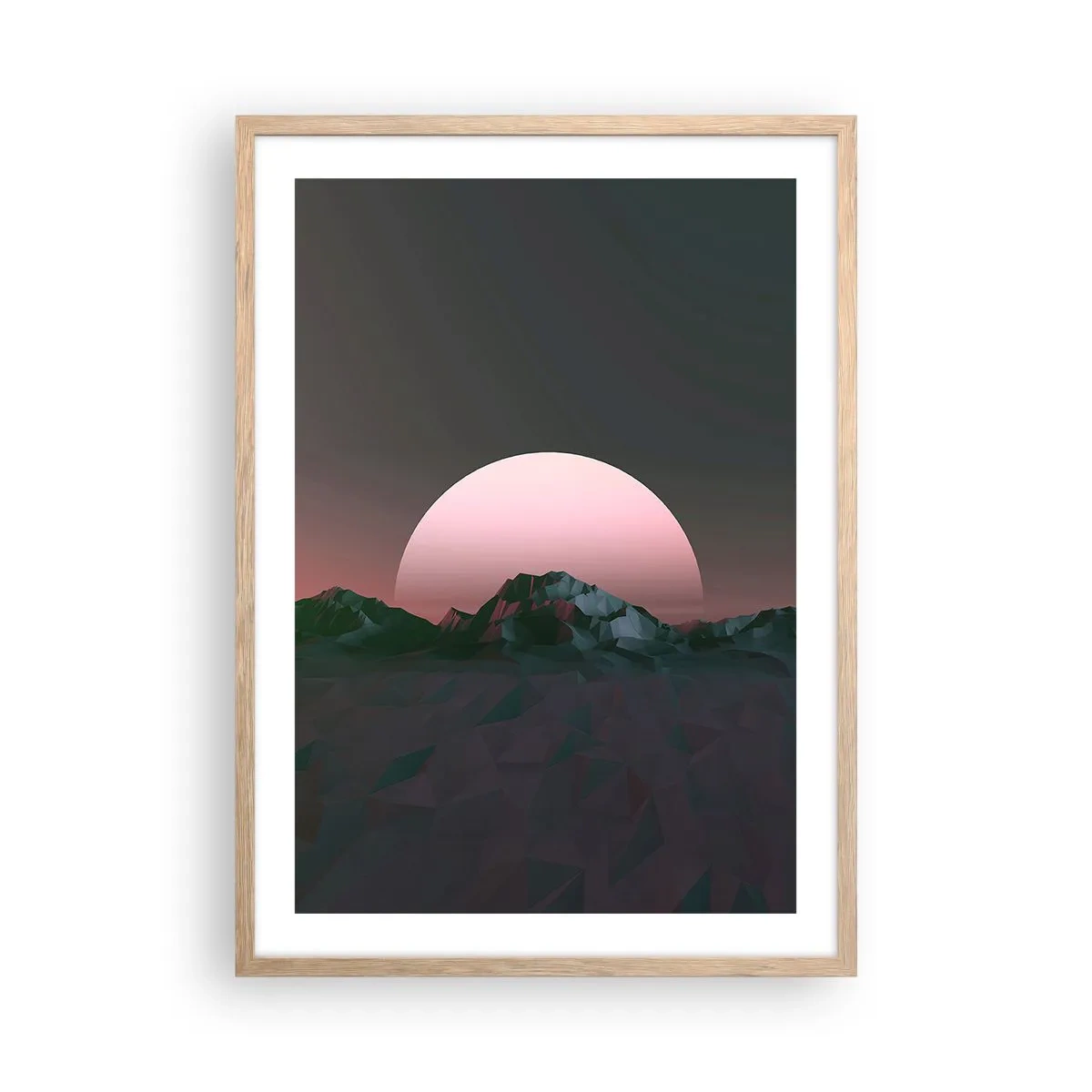 Plakat i ramme af lyst egetræ - I en nabogalakse - 50x70 cm