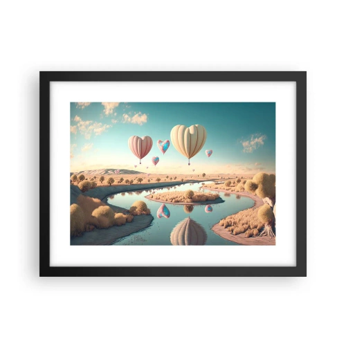 Plakat i sort ramme - Kærlighed lader dig svæve - 40x30 cm