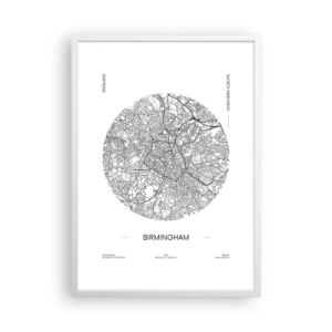 Plakat i hvid ramme - Birminghams anatomi - 50x70 cm