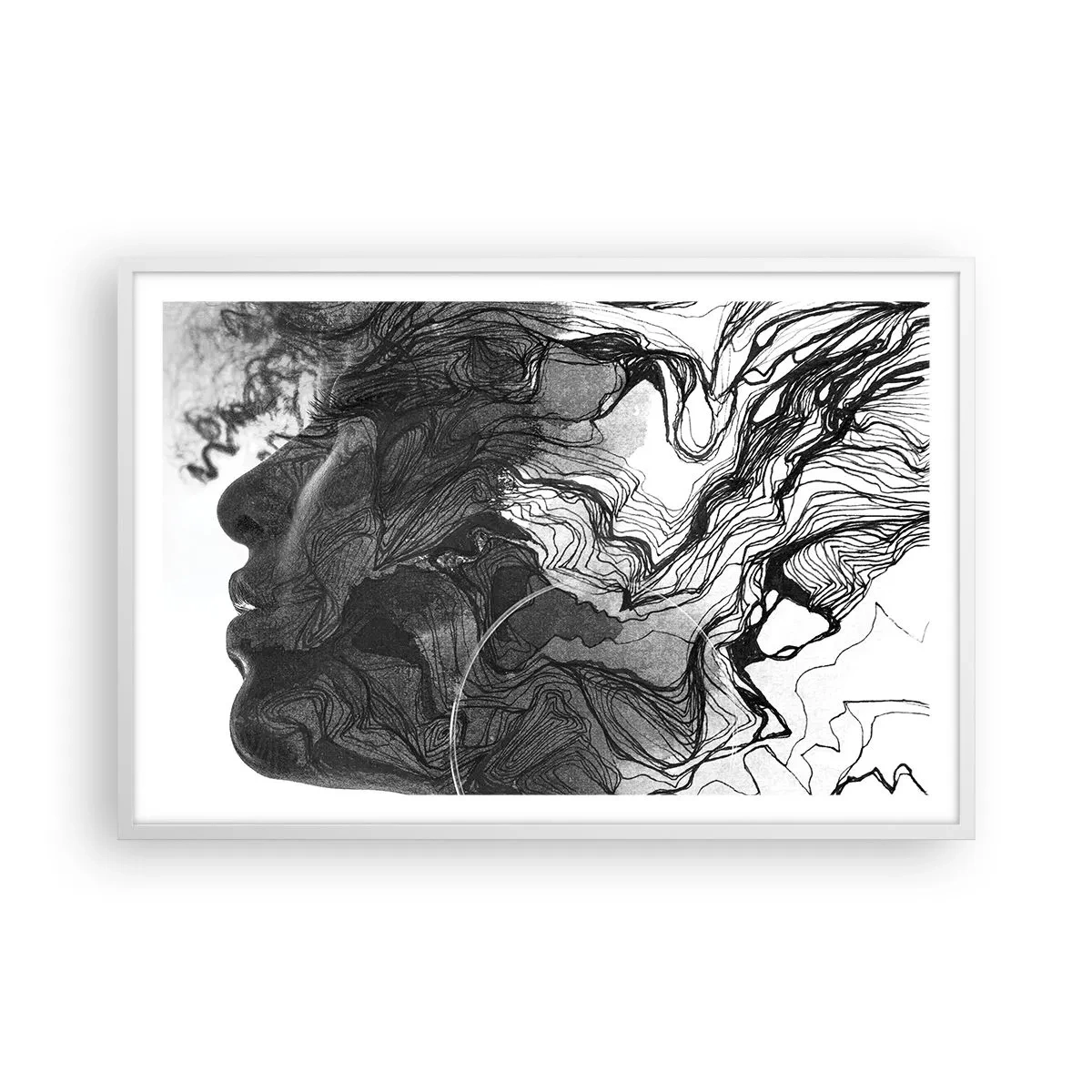 Plakat i hvid ramme - Forviklet i drømme - 91x61 cm