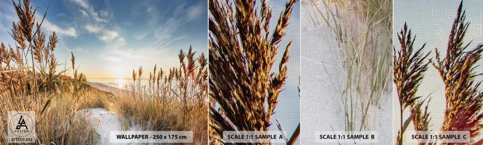 Prøve Fototapet Premium Canvas - Nordstrand - Landskab, Hav, Strand - 100x30 cm