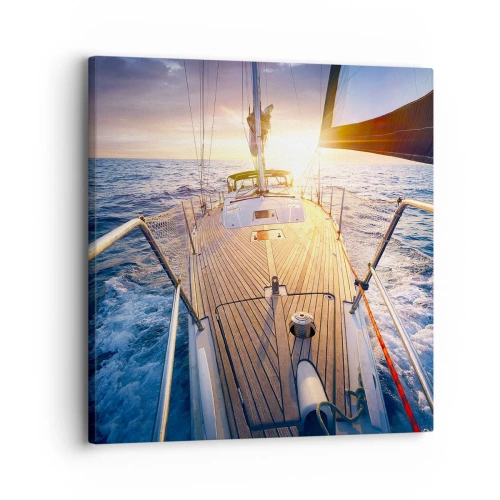 Lærredstryk - Billede på lærred - Løber på bølgerne - 30x30 cm