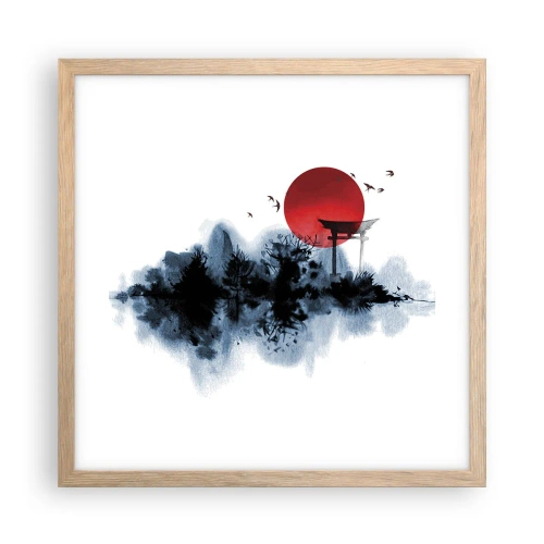 Plakat i ramme af lyst egetræ - Et japansk synspunkt - 40x40 cm