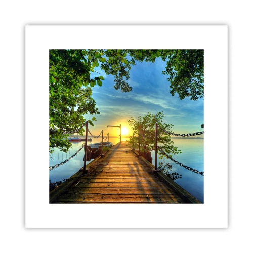 Plakat - Mod vest ved vandet - 30x30 cm