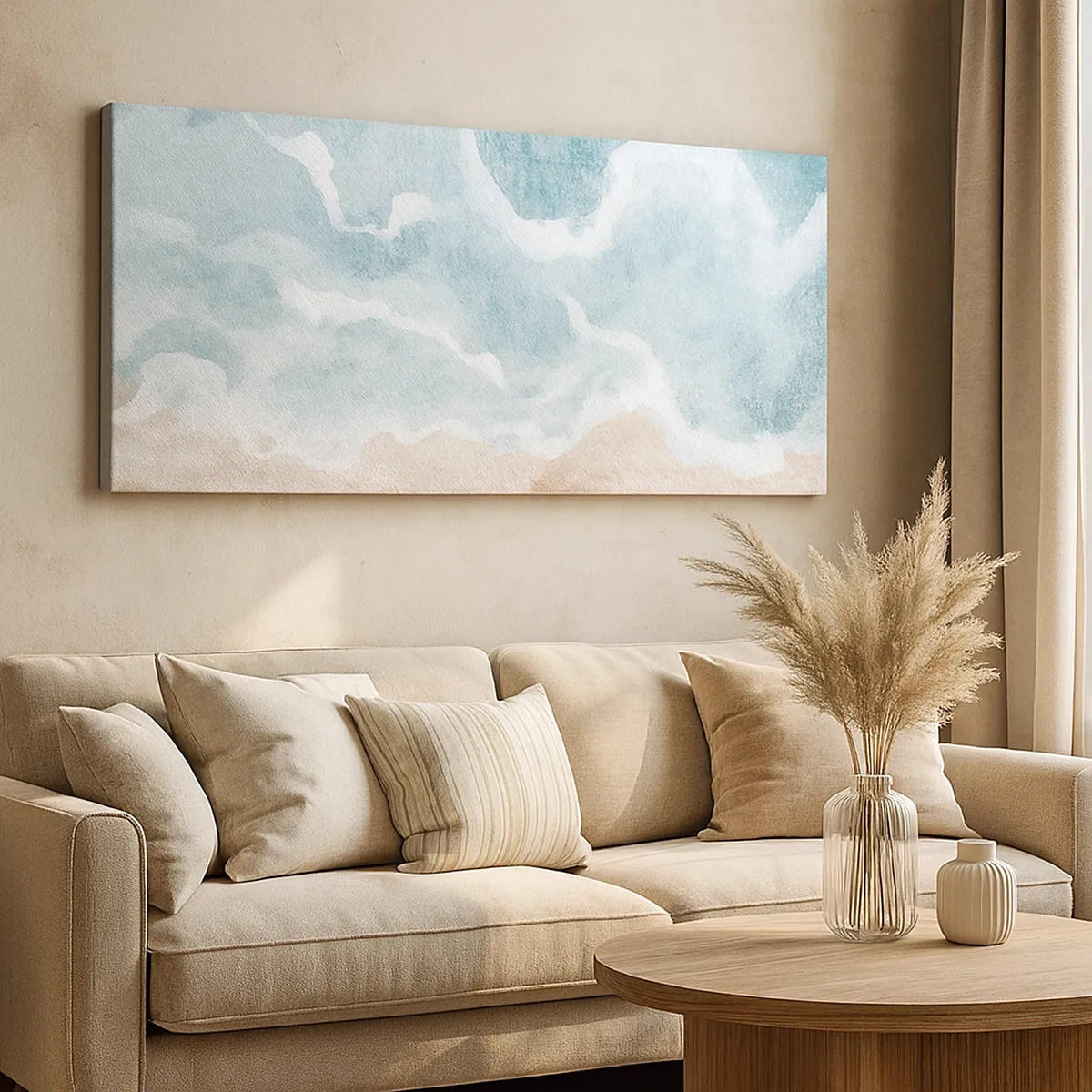 Lærredstryk - Billede på lærred - Abstraktion af skyer - 30x30 cm