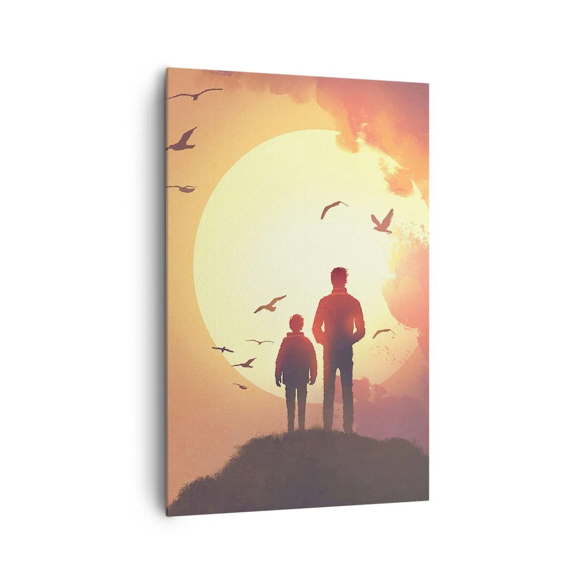 Lærredstryk - Billede på lærred - Ansigt til ansigt med solen - 80x120 cm