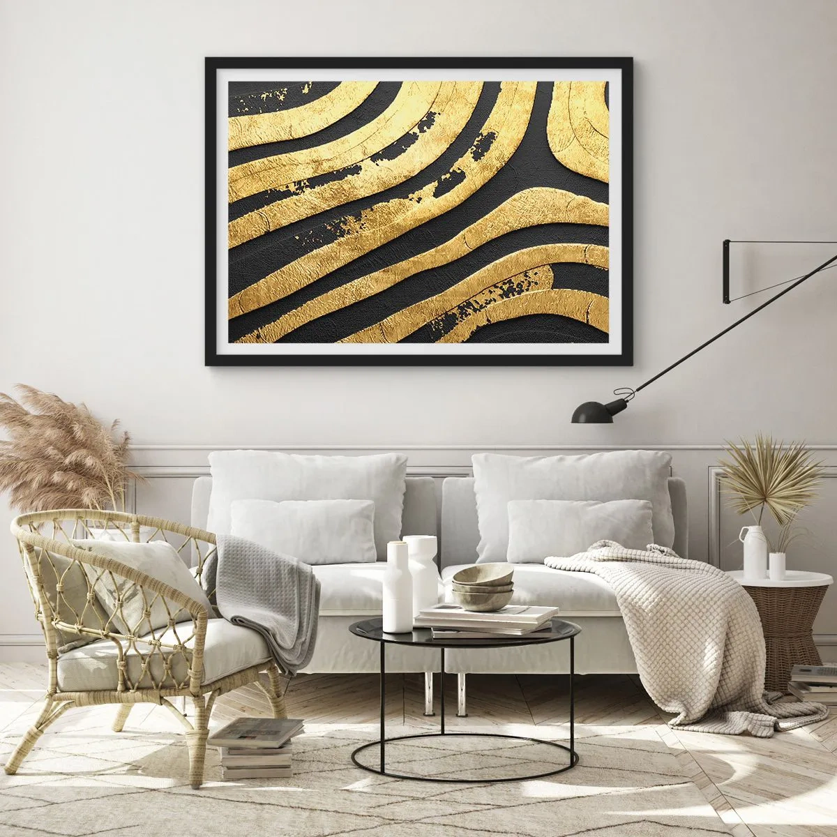Plakat i sort ramme - Alt flyder - 40x30 cm