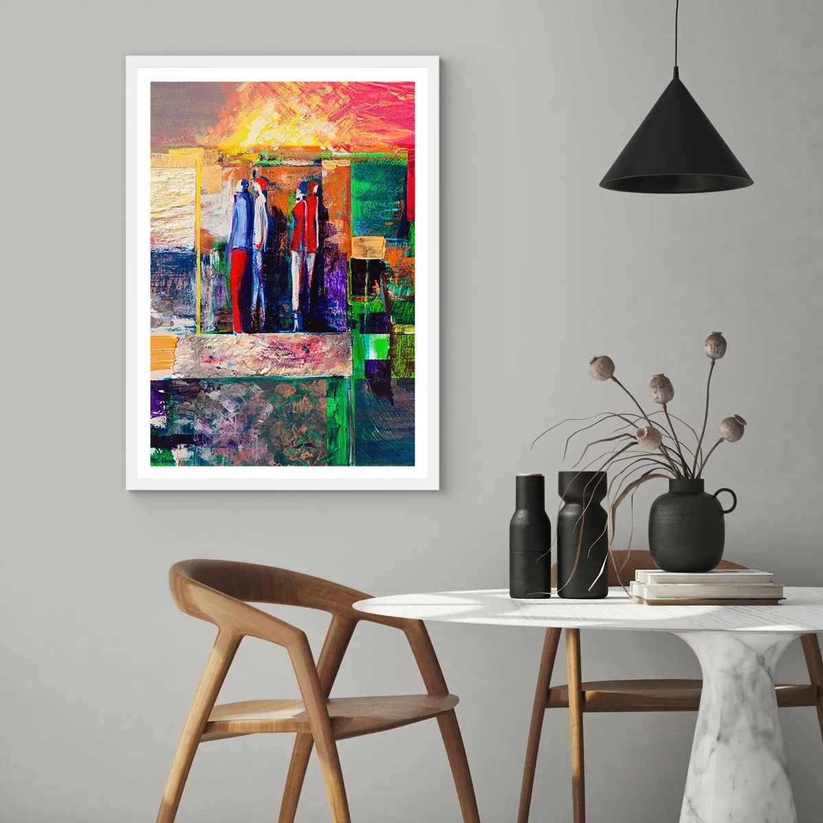 Plakat i hvid ramme - Forhold og følelser - 40x50 cm