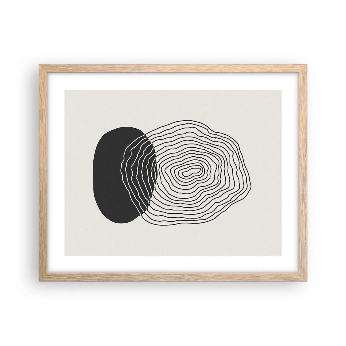 Plakat i ramme af lyst egetræ - Varighed og vibration - 50x40 cm