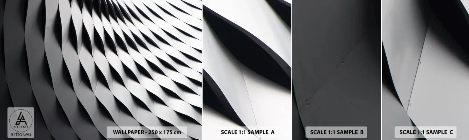 Fototapet Prøve Standard Eco - På bølgernes overflade - Moderne, Abstraktion, stål - 100x30 cm