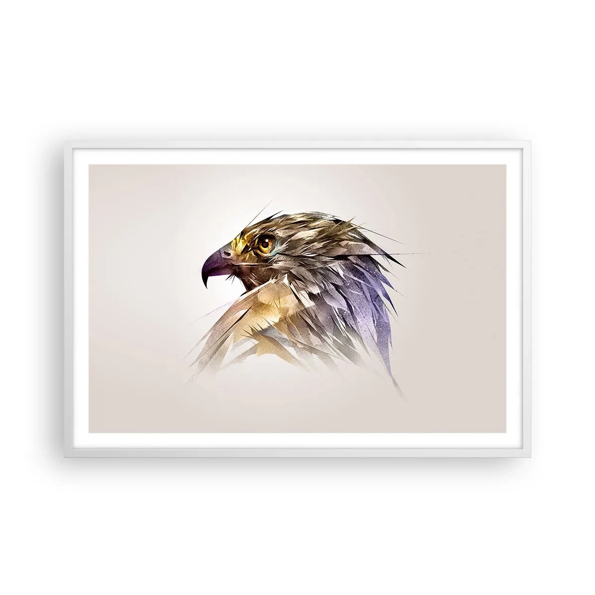 Plakat i hvid ramme - Portræt af en kriger - 91x61 cm