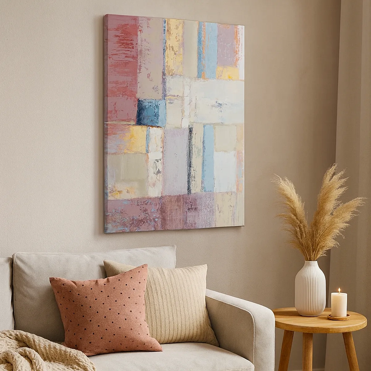 Lærredstryk - Billede på lærred - Geometriens ro - 50x70 cm