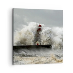 Lærredstryk - Billede på lærred - Havets vrede - 60x60 cm
