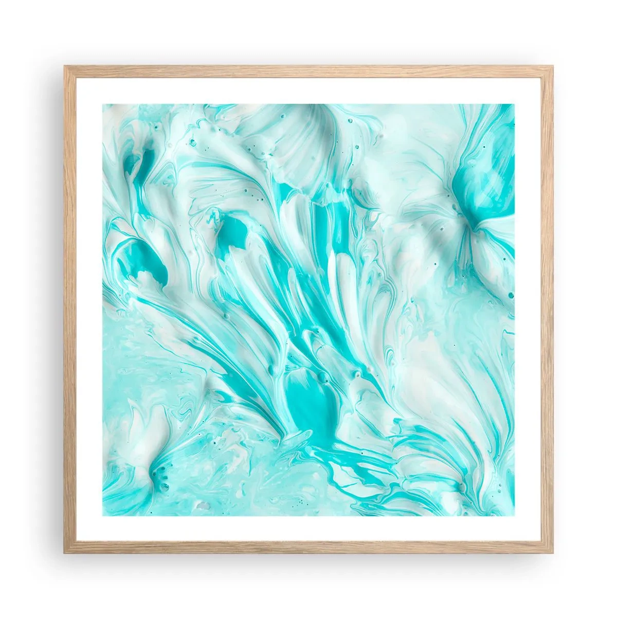 Plakat i ramme af lyst egetræ - For altid sammen - 60x60 cm