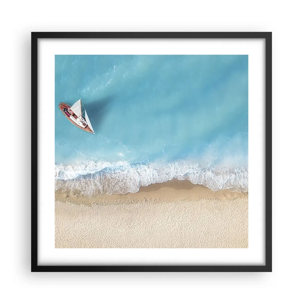 Plakat i sort ramme - På grænsen mellem blå og guld - 50x50 cm