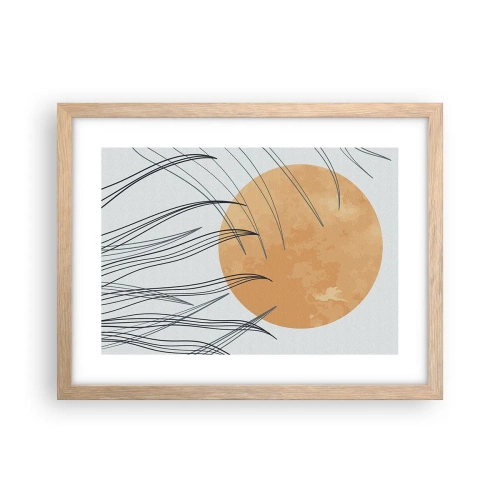 Plakat i ramme af lyst egetræ - Altid mod solen - 40x30 cm