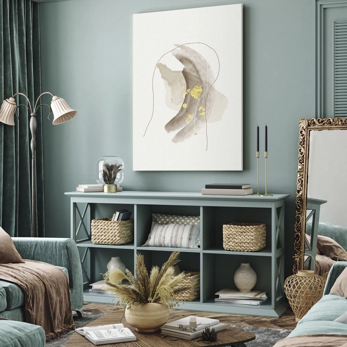 Lærredstryk - Billede på lærred - Mødt i rummet - 50x70 cm