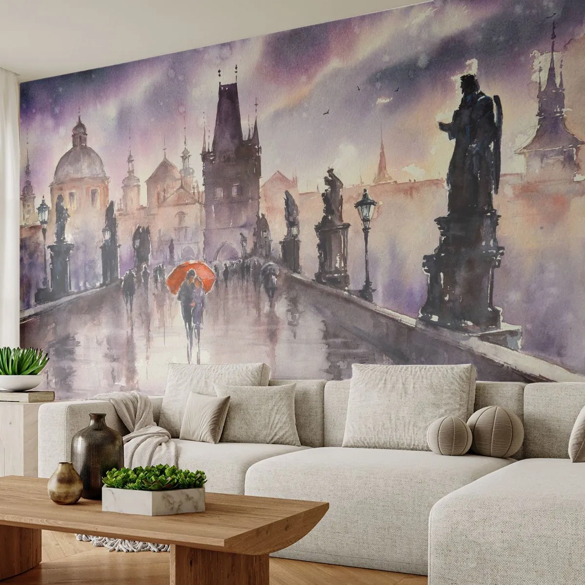 Fototapet Premium Canvas - Folk forandrer sig ikke - Bro, Landskab, Klassisk - 100x70 cm