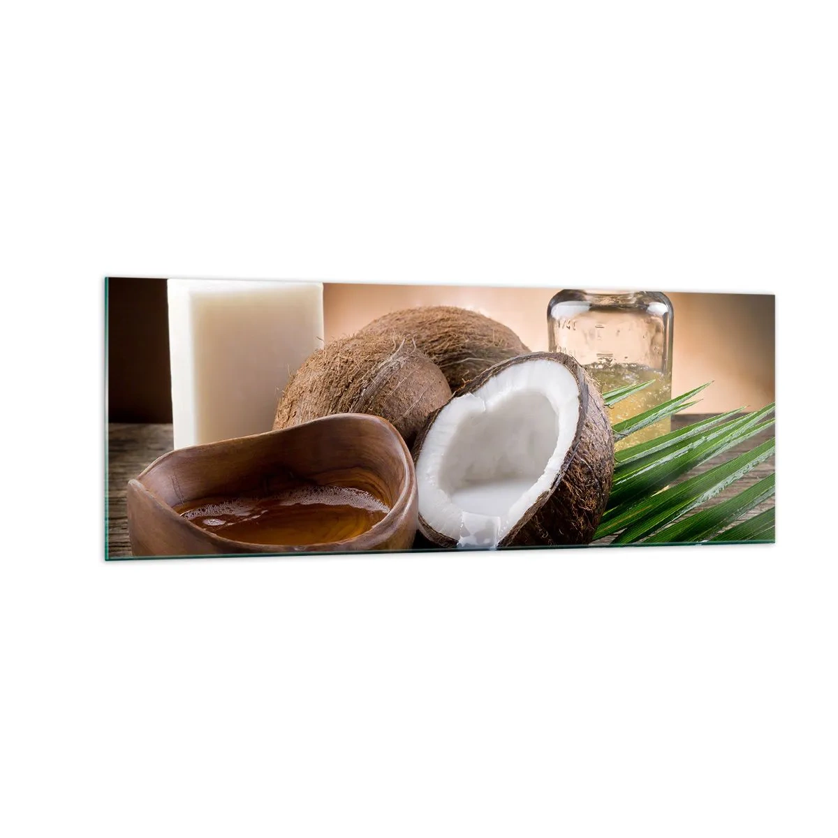 Billede på glas - Sundhed fra de tropiske øer - 140x50 cm