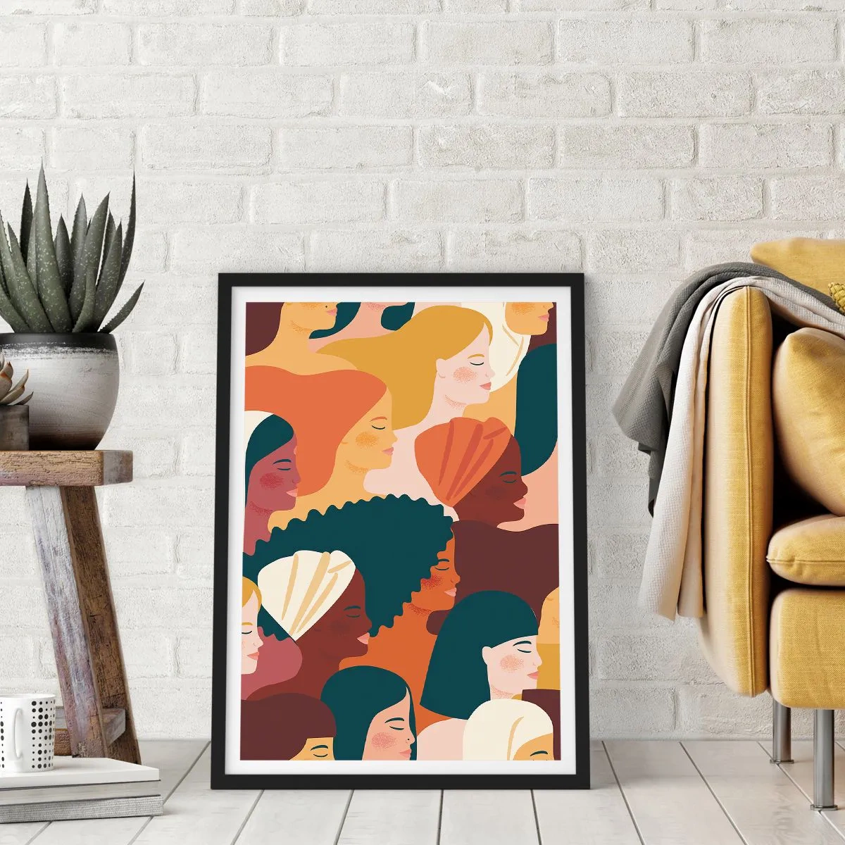 Plakat i sort ramme - Kun kvindelighed - 40x50 cm