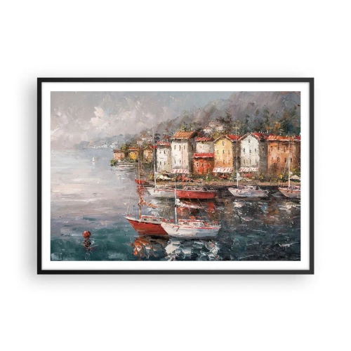 Plakat i sort ramme - Romantisk paradis - 100x70 cm