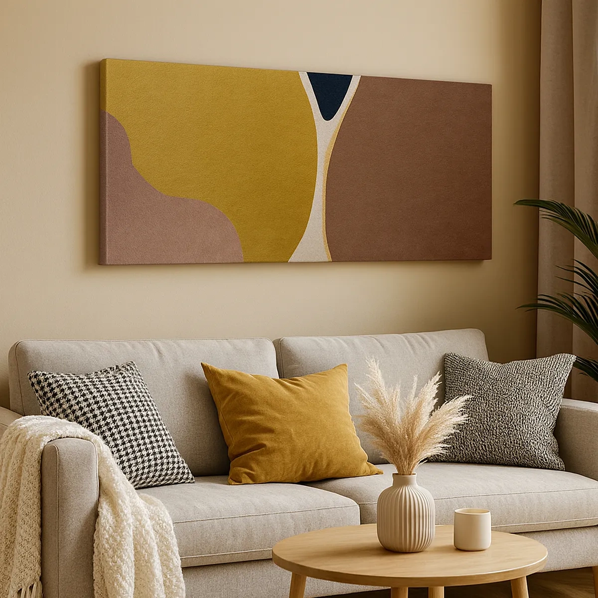 Lærredstryk - Billede på lærred - Abstraktion - et sted i rummet - 30x30 cm