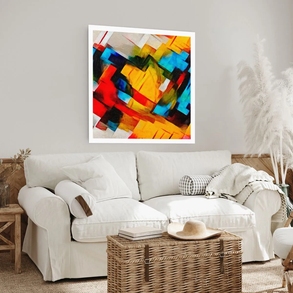 Plakat - Flerfarvet lagdeling - 60x60 cm