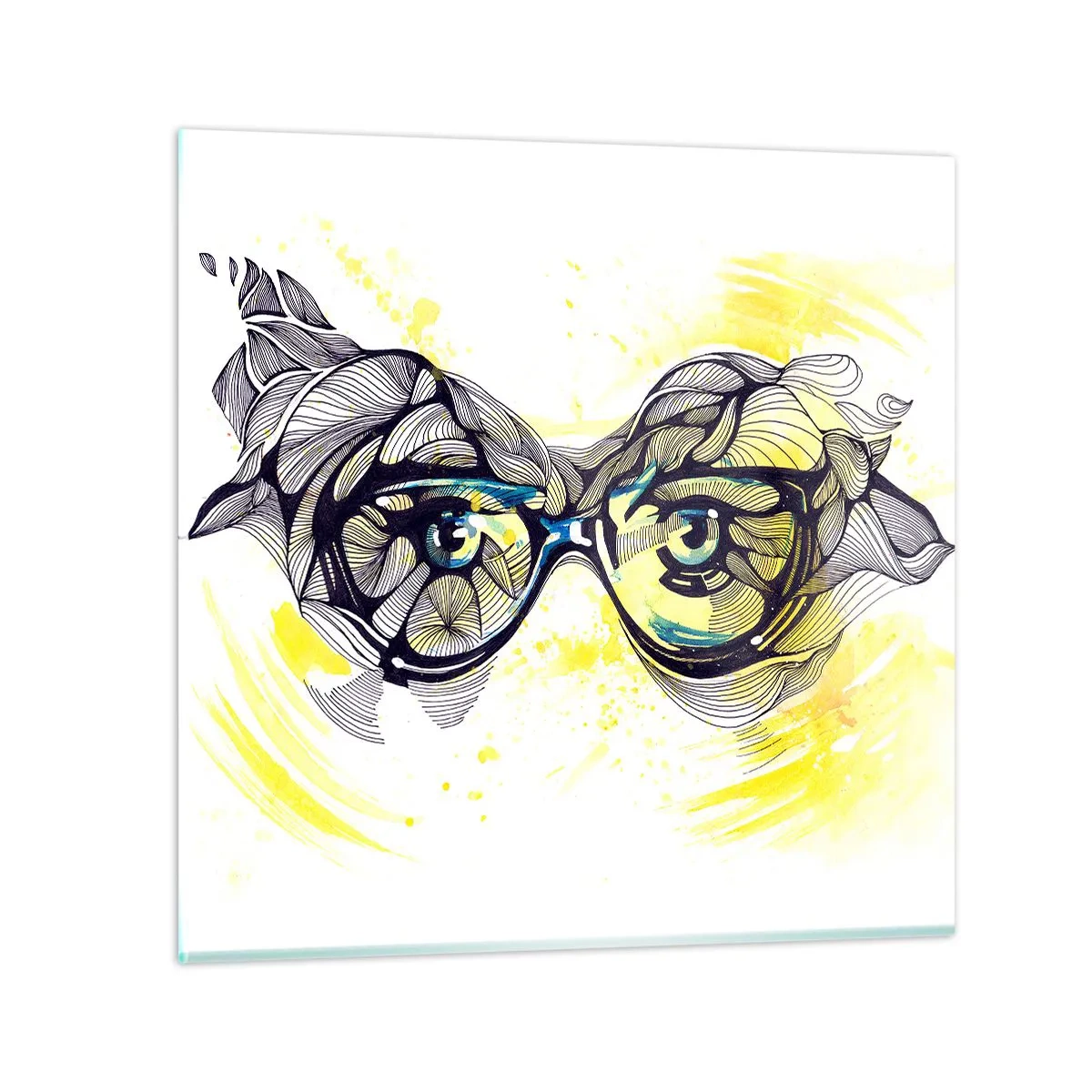 Billede på glas - Gennem blå briller - 60x60 cm