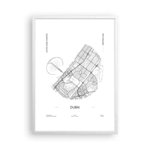 Plakat i hvid ramme - Dubais anatomi - 50x70 cm