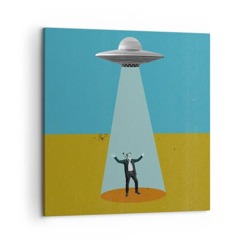 Lærredstryk - Billede på lærred - Et tæt møde - 50x50 cm