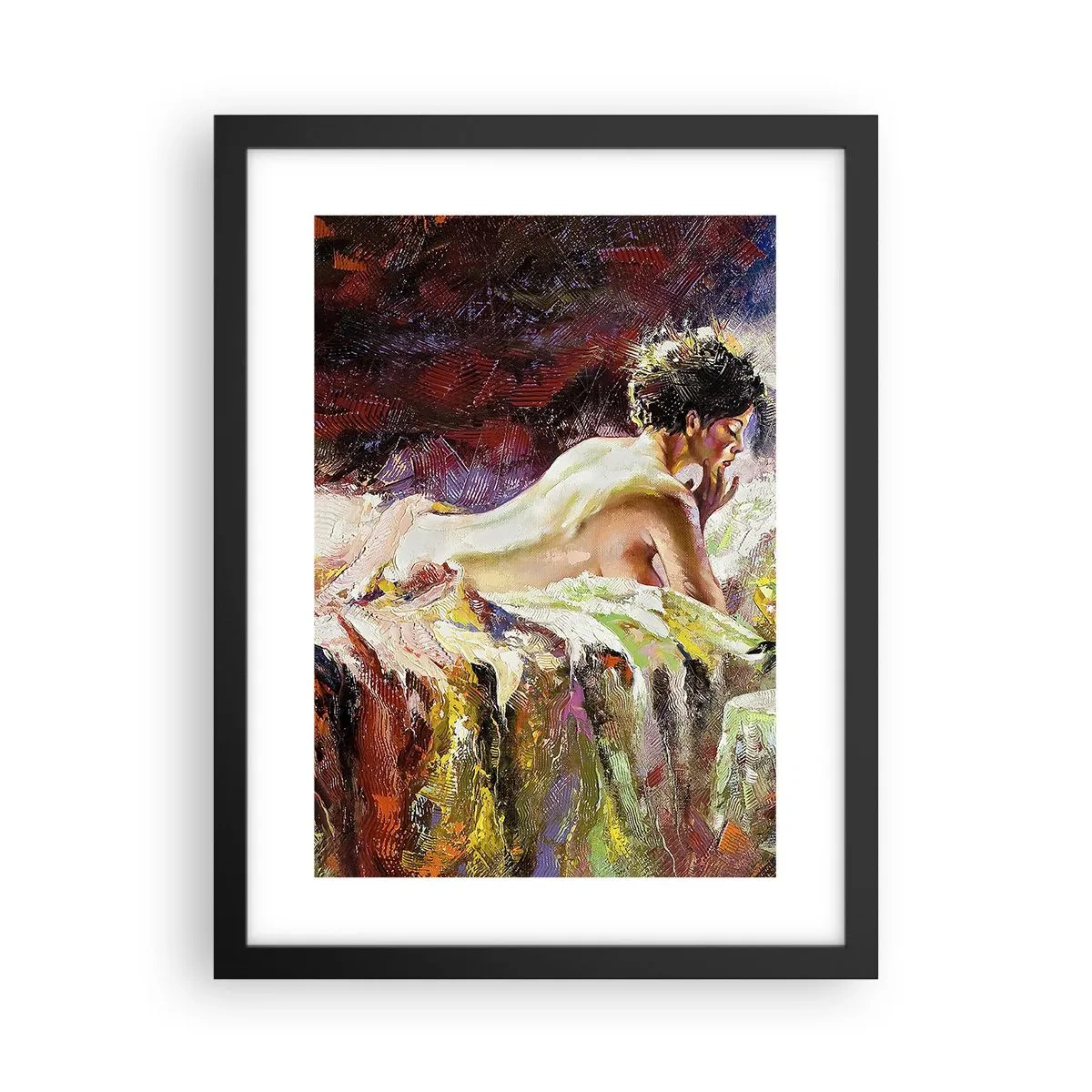 Plakat i sort ramme - Eftertænksom Venus - 30x40 cm