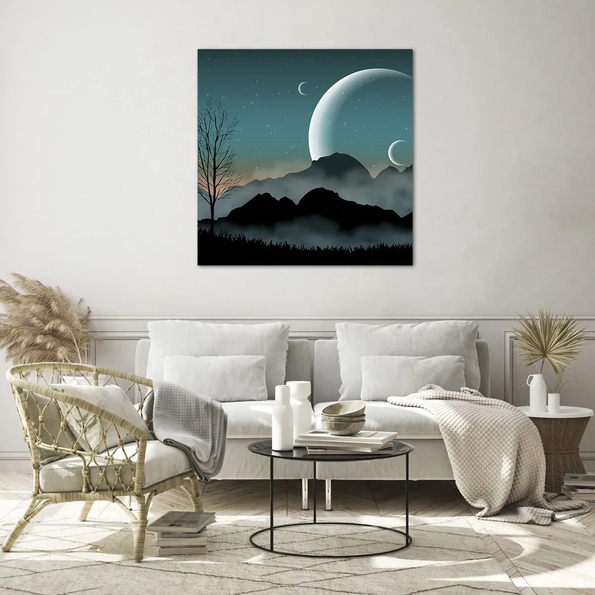 Billede på glas - Karneval i den stjerneklare nat - 40x40 cm