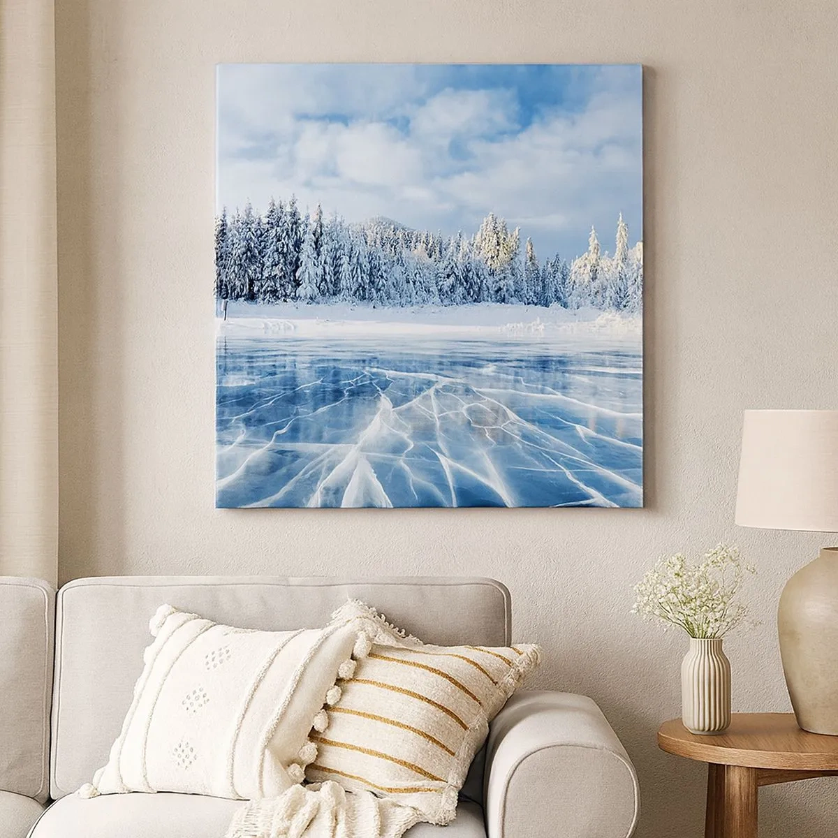 Lærredstryk - Billede på lærred - En blændende og krystalklar udsigt - 30x30 cm