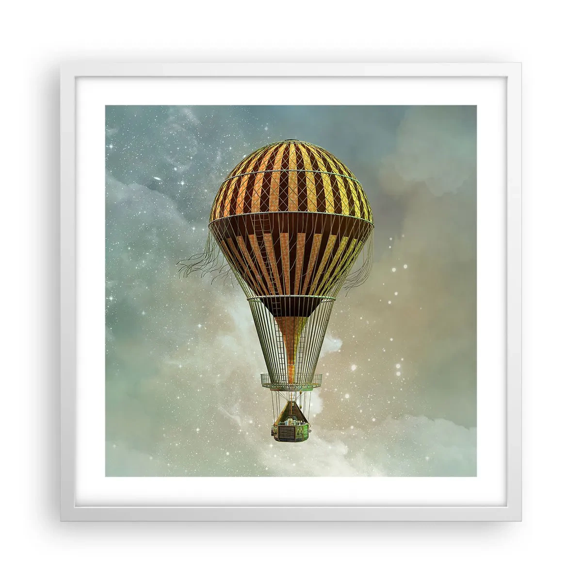 Plakat i hvid ramme - Banebrydende flyvninger - 50x50 cm