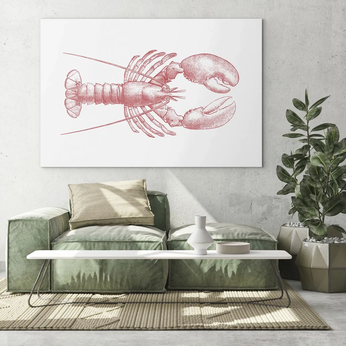 Billede på glas - Hummer, der er Homer værdig - 120x80 cm
