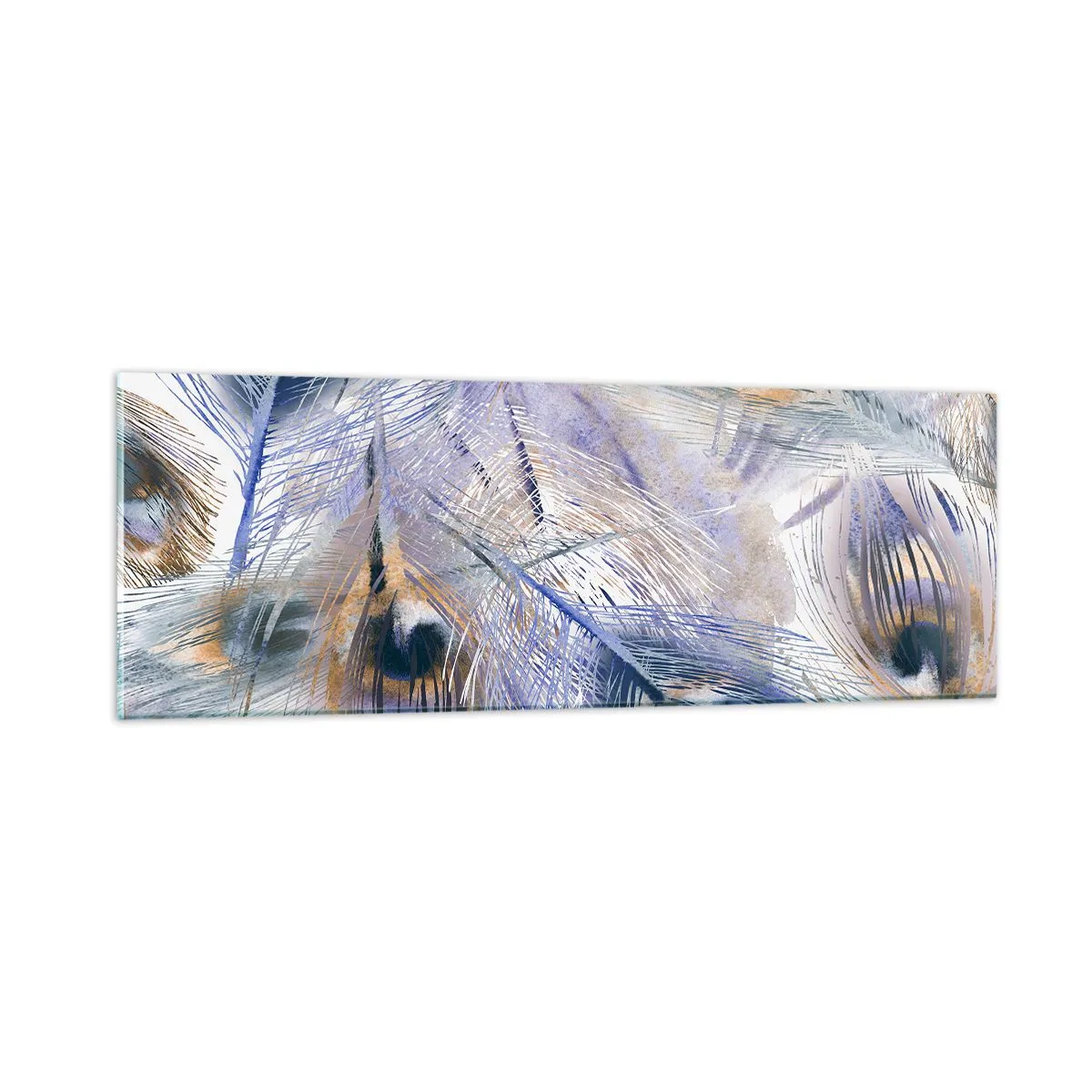 Billede på glas - Påfugl sammensætning - 90x30 cm