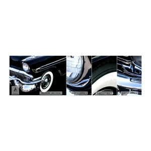 Fototapet Prøve Standard Eco - Klassikere i sølv, sort og hvid - Automotive, Bil, Hvid og sort - 100x30 cm