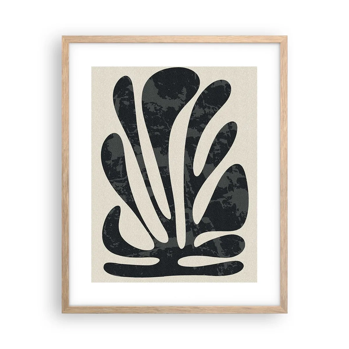 Plakat i ramme af lyst egetræ - Abstraktion med flere fingre - 40x50 cm