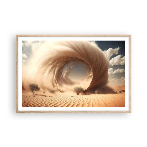 Plakat i ramme af lyst egetræ - Åben portal - 91x61 cm