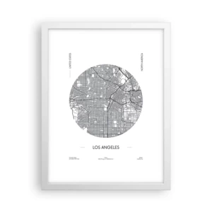 Plakat i hvid ramme - Los Angeles' anatomi - 30x40 cm