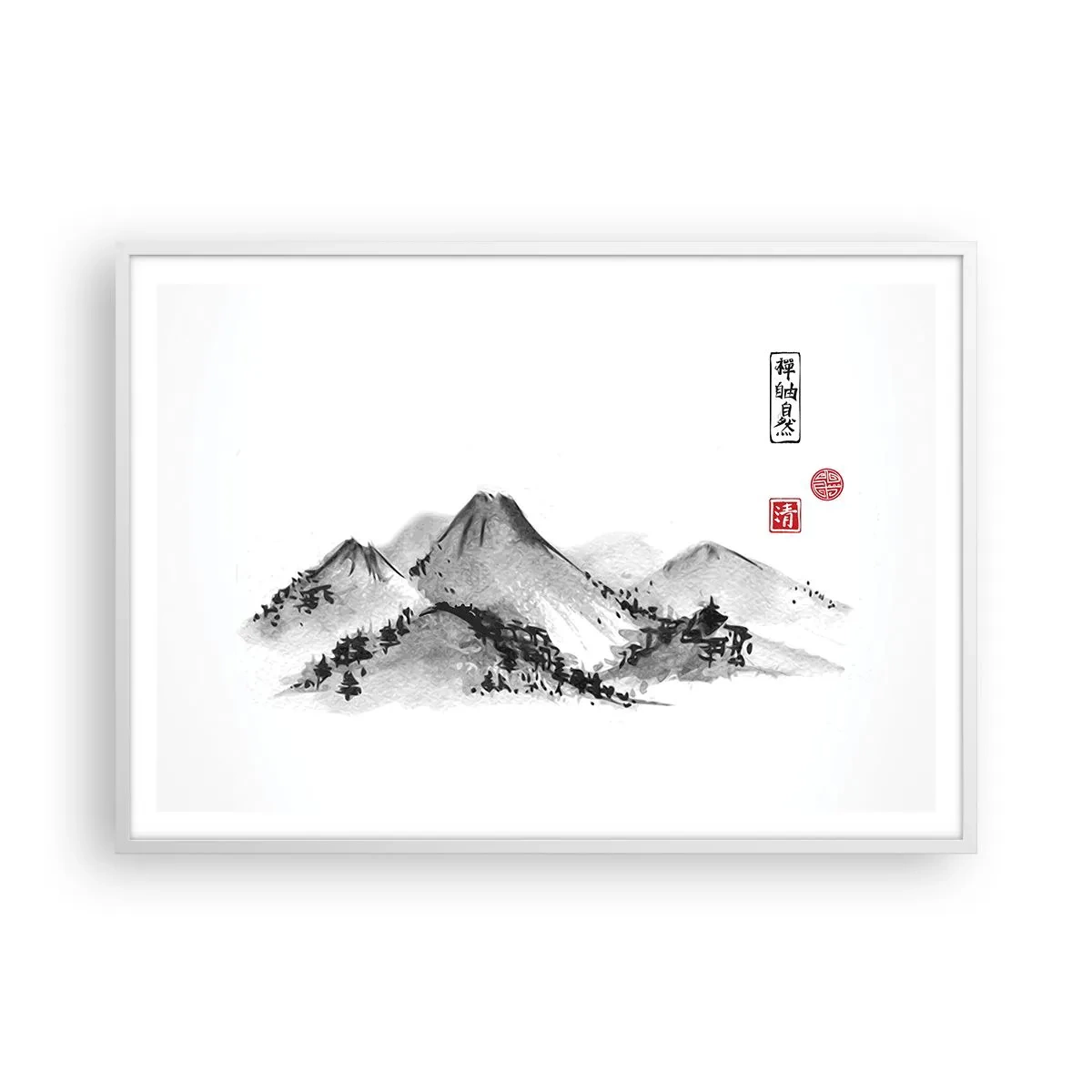 Plakat i hvid ramme - Langt væk - 100x70 cm