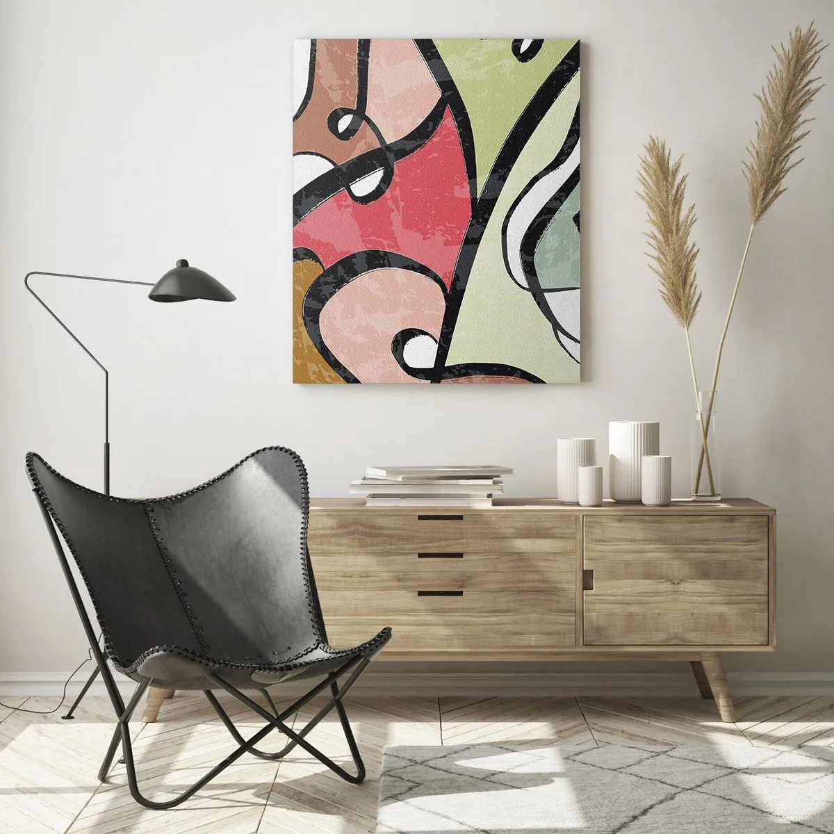 Billede på glas - Pirouetter blandt farver - 80x120 cm