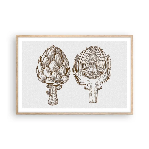 Plakat i ramme af lyst egetræ - Lektion i anatomi - 91x61 cm