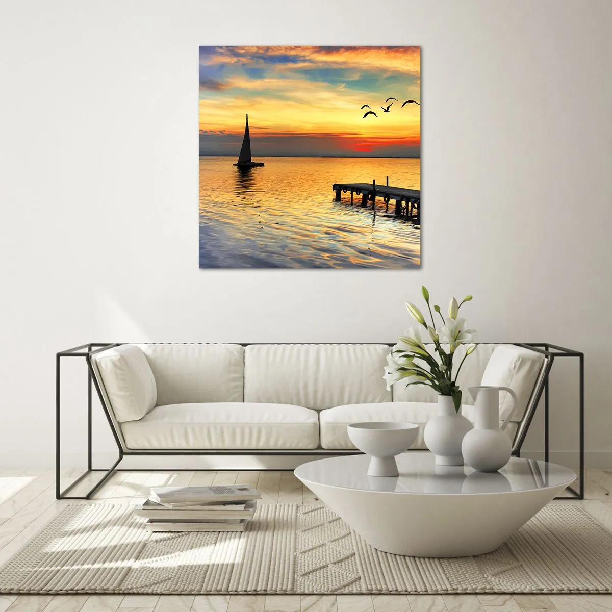 Billede på glas - Returnering om aftenen - 50x50 cm