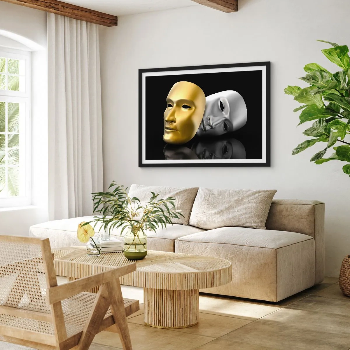 Plakat i sort ramme - Livet er teater - 40x30 cm